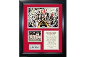 HOFSM.COM HALL OF FAME SPORTS MEMORABILIA Framed Ohio State Buckeyes 2024 National Championship Will Howard Facsimile Laser Engraved Signatures Auto College Football 11"x14" Photo Sig Collage