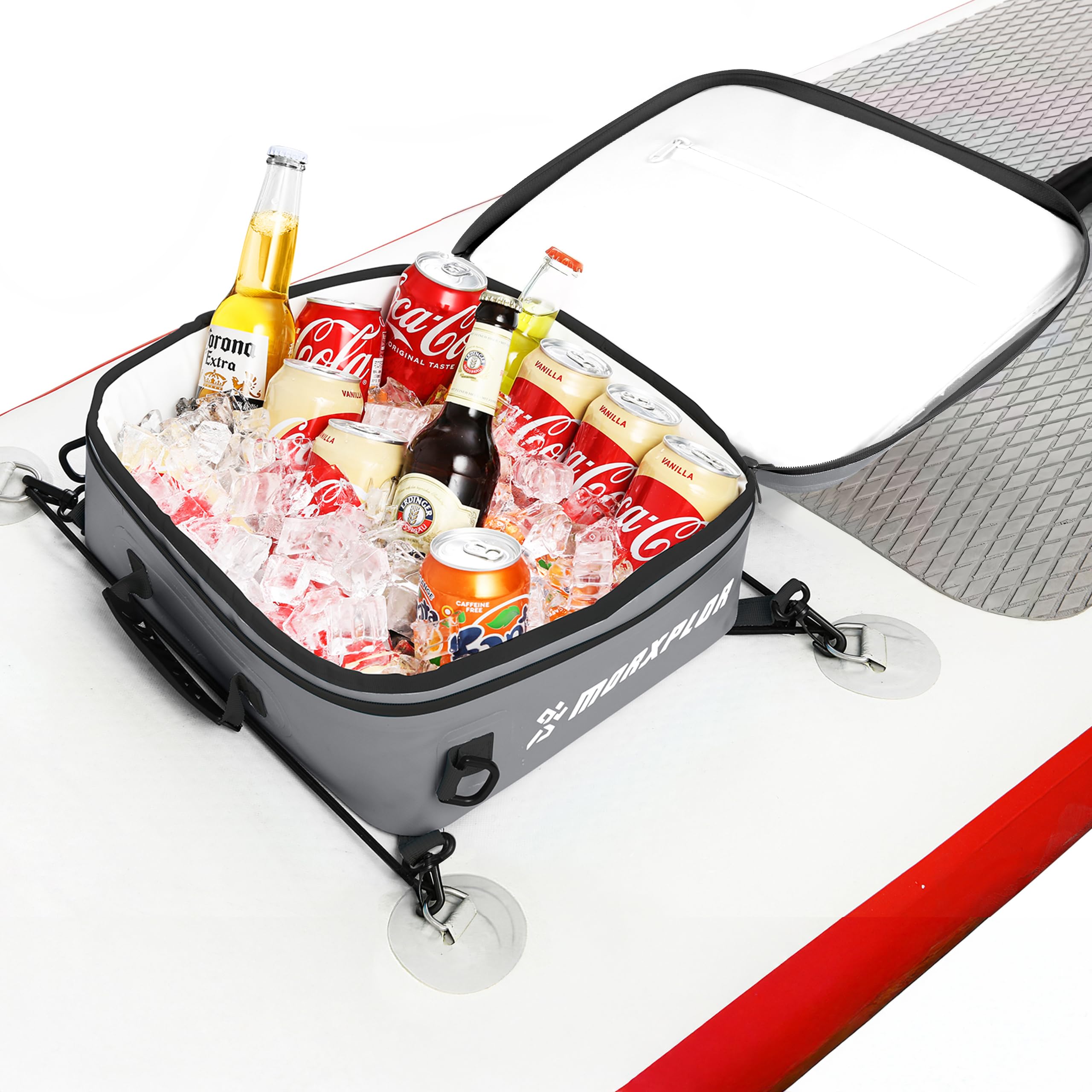 Photo 1 of MORXPLOR Waterproof PVC Paddleboard Deck Cooler Bag - 12 Can Soft Insulated Cooler for Camping and Kayaking