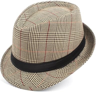 mens plaid fedora hats