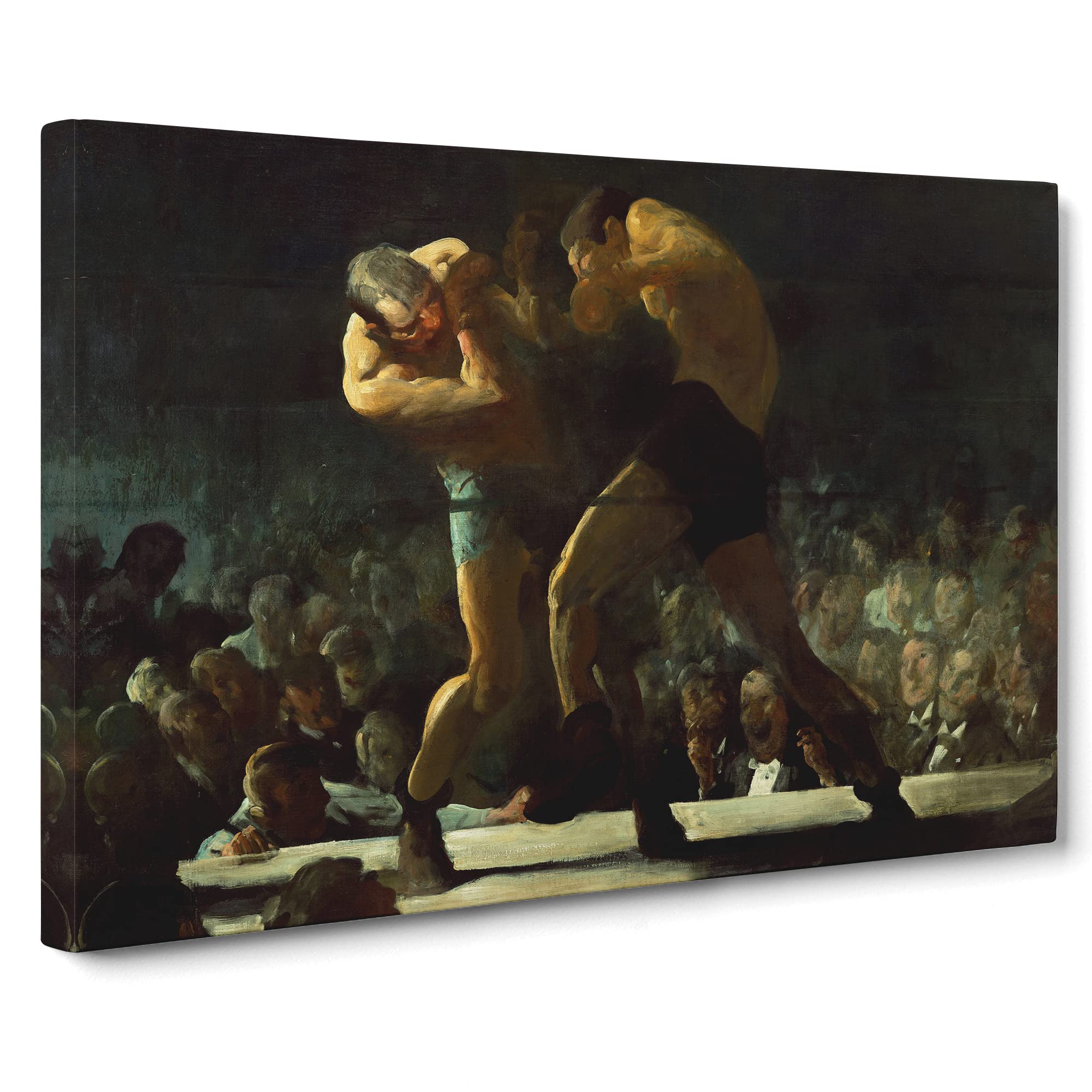 Club Night By George Bellows Canvas Print | Gallery Wrapped 30mm Frame Wall Art | 20x14 inches | Ready to Hang | Classic Picture | Living Room Bedroom Lounge Office