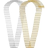 Swyabi 10 PCS Paperclip Chain Necklace Kit 18Inch Stainless Steel Charm Bulk Chains with Extender for DIY Jewelry Making Supplies Accessories (Gold + Steel）