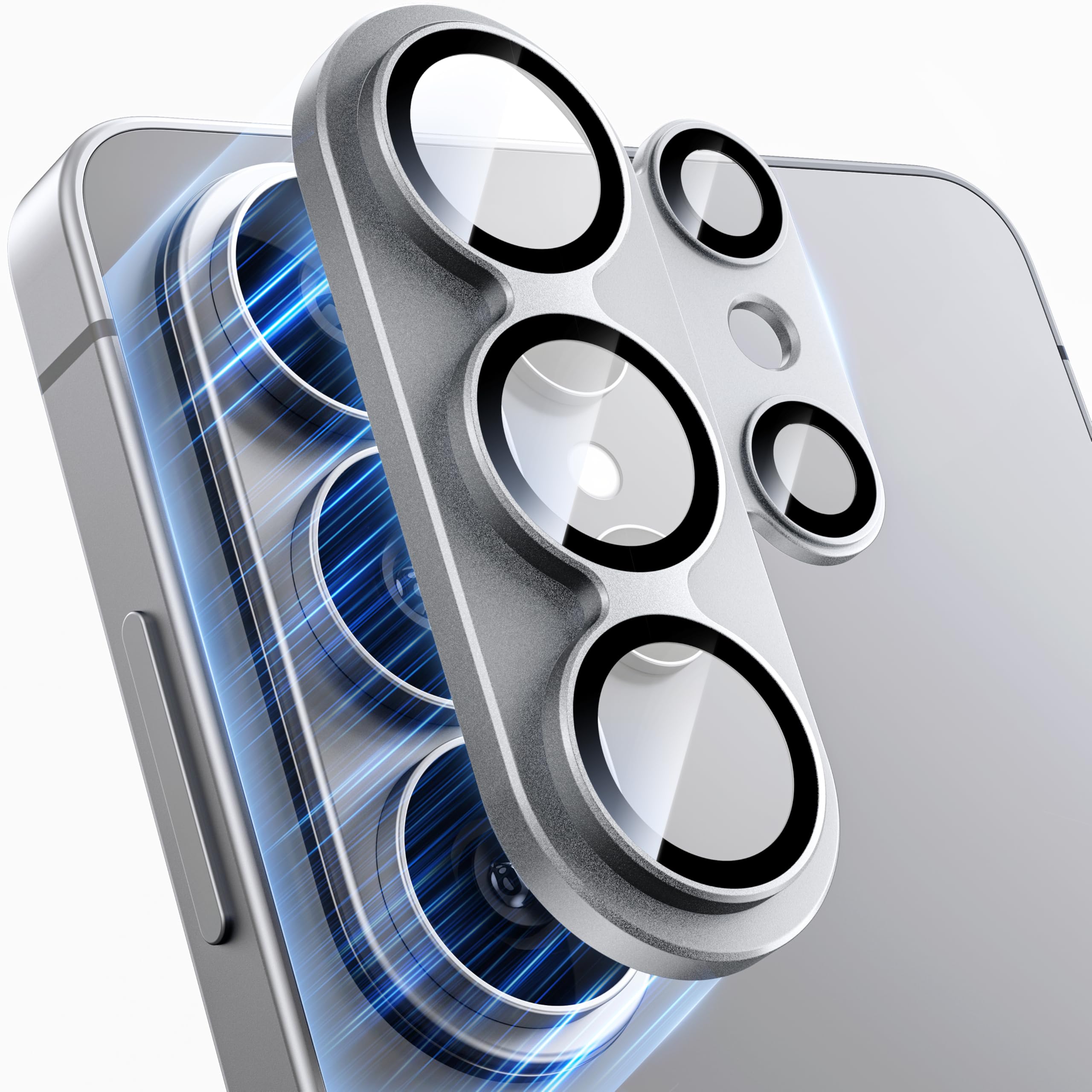 WSKEN for Samsung Galaxy S26 Ultra Camera Lens Protector - [Military Grade Shatterproof] Full Coverage Matte Alloy Tempered Glass Rear Camera Screen Protector for Galaxy S26 Ultra,Silver