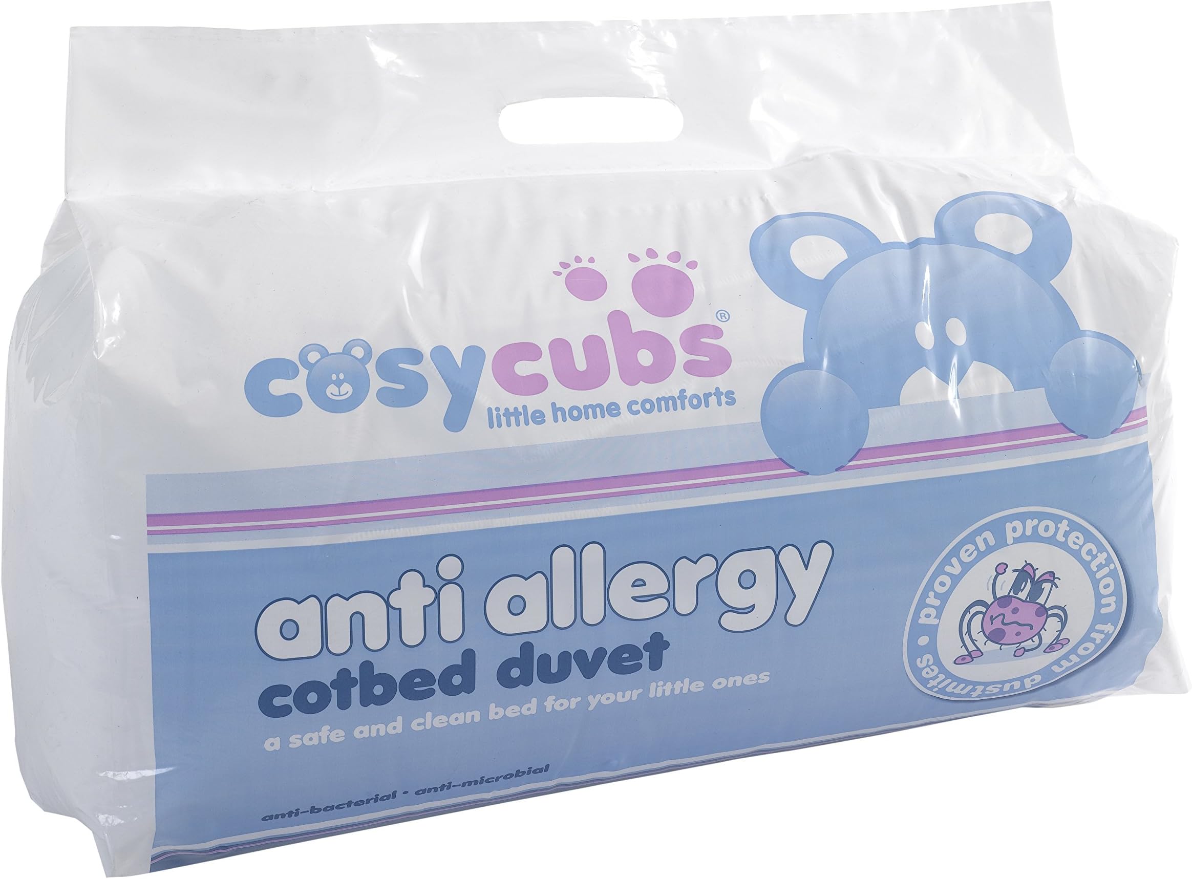 SW Living Cosy Cubs 120 cm x 150 cm Cot Duvet 9.0 tog, Hollow_Fibre, White, Full