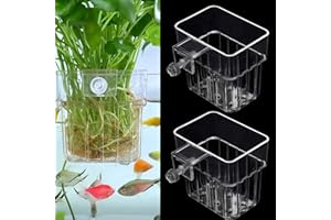 ARREBOL 2 Pack Clear Aquarium Plant Holder Top Hanging Fish Tank Plant Holders Fits up to 0.8in Tank Edges