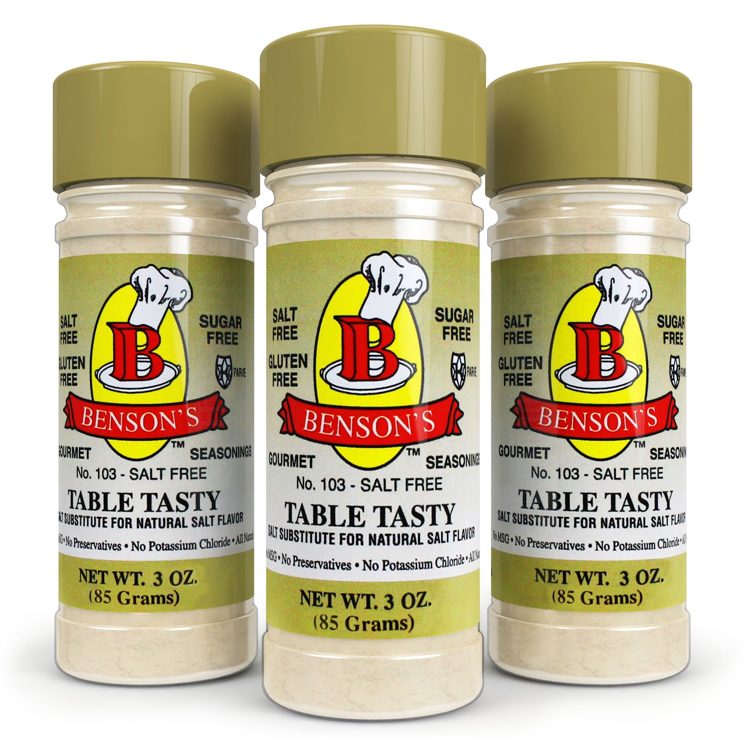 Benson's Table Tasty Salt Substitute No Potassium Chloride Salt