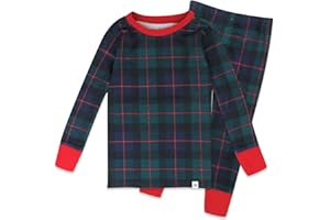 HonestBaby Holiday 2-Piece Pajamas Sleepwear PJs 100% Organic Cotton for Baby, Toddler, Kids