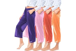 Sexy Basics Womens' Capri Length Lounge & Cover Up Spa Pants | Semi Sheer & Flowy Drawstring Bottoms | MultiPacks