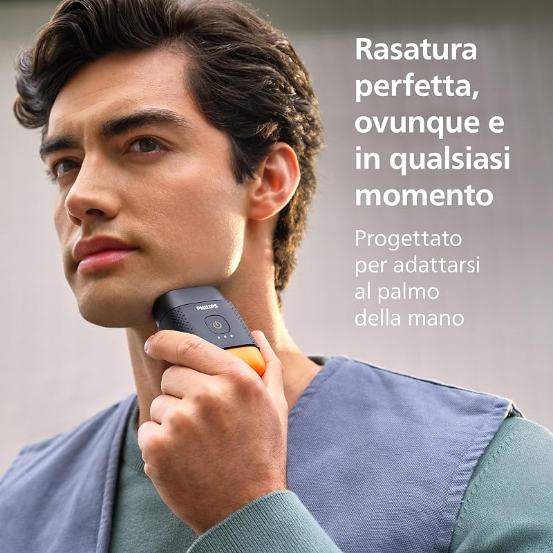 Shaver Serie 500 - rasoio elettrico compatto, sistema Lift & Cut, lame SteelPrecision, testine flessibili 3D, rasatura Wet & Dry, custodia e blocco da viaggio, copritestina magnetico, S595/05