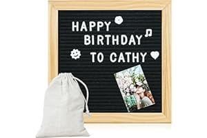 WALGLASS Rustic Felt Letter Board with 500 Letters, Numbers & Symbols, 10 x 10 inch Changeable Message Board Sign with Wood Frame for Home Decor, Farmhouse Wall Decor (Natural Wood Frame)