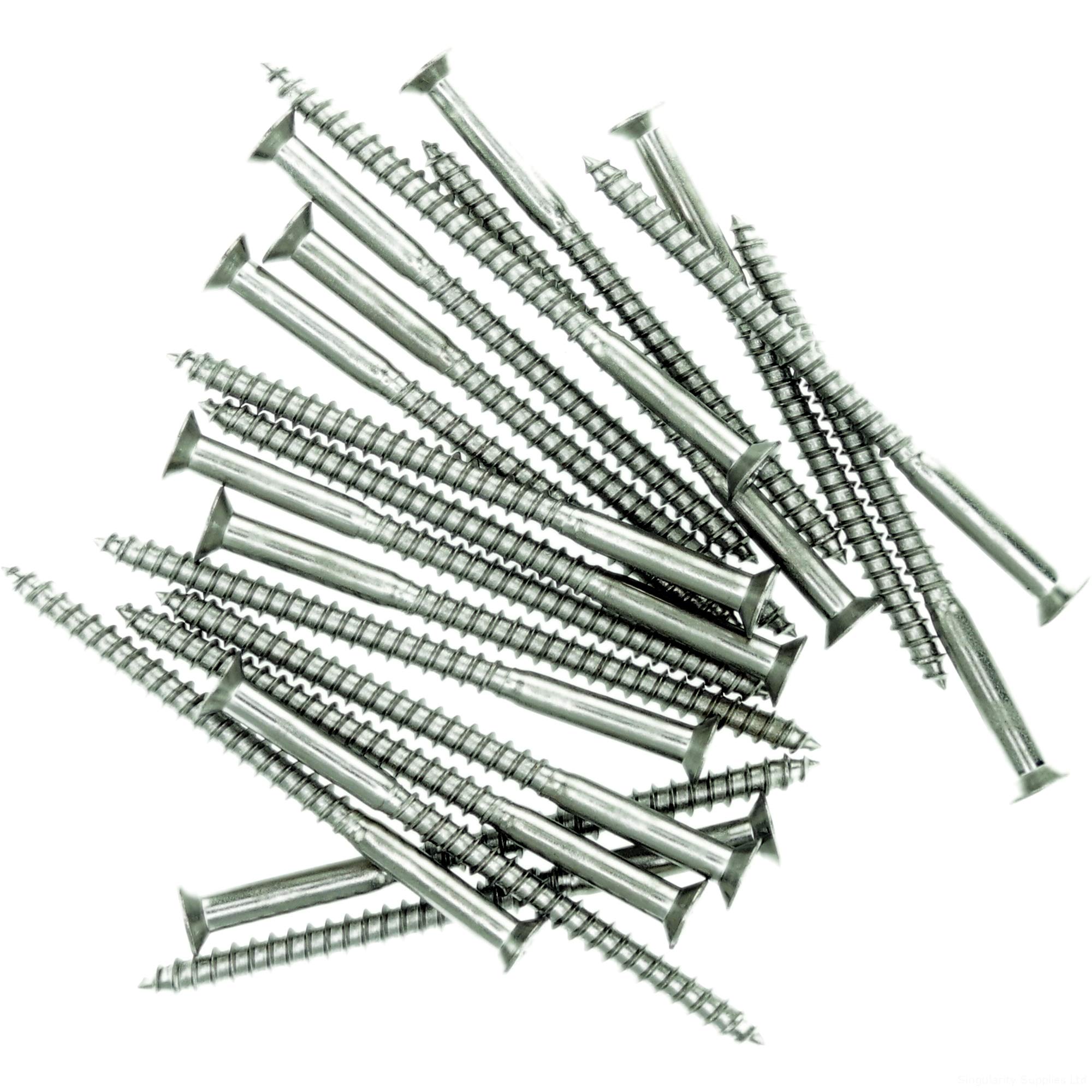 No.4 x 0.5 (3mm x 12mm) Pozi Countersunk Wood Screw - Stainless Steel (A2) (Pack of 20)