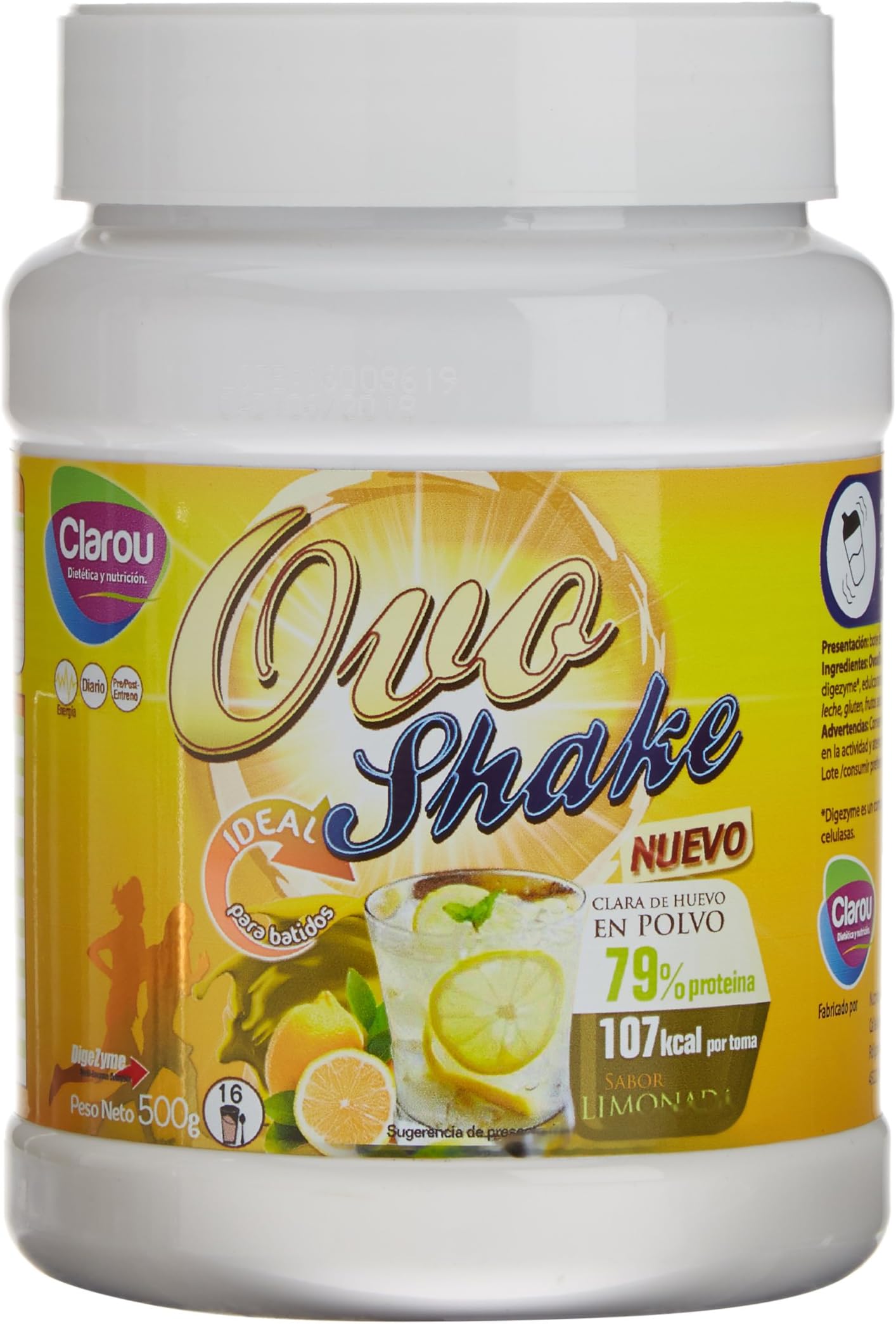 Clarou Nutrition Egg Protein Lemonade Flavour Shake, 500 g