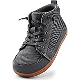 WateLves Toddler Little Kids Wide Barefoot Shoes Girls Boys Lightweight Boots Minimalist High Top Walking Shoes Breathable Comfort-Forward Ankle Support