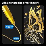ARTISTRO 5 Gold Acrylic Paint Pens Set Extra Fine Tip Water Based view 2