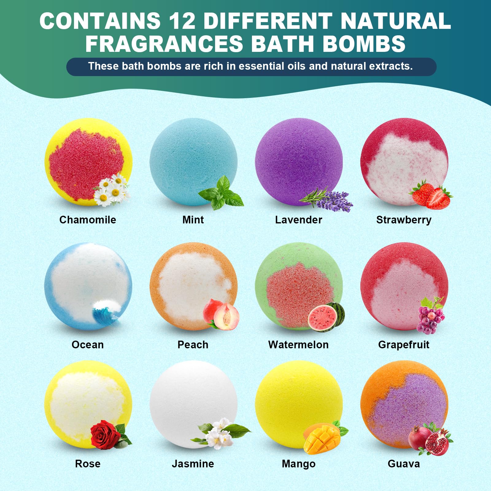 Bath Bombs for Women Mom Her Set, Christmas Stocking Stuffers for Teen Gifts - 12Pack Handmade Natural & Organic, Spa Relaxing Birthday Gifts for Men, Aromatherapy Bubble Bath, White Elephant Gifts