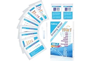 Umlecoa 19 in 1 Drinking Water Test Kit with 100 All-in-One Water Test Strips & 2 Bacteria Tests - Home Water Quality Test Strips for Well, Tap Water, City Water, Tub and Swimming Pool Testing Strips