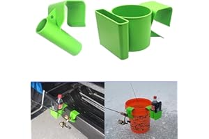 Lakco Bright Green Fishing Rod Holder & Phone/Drink Tool Holder Combo for Sleds & Buckets