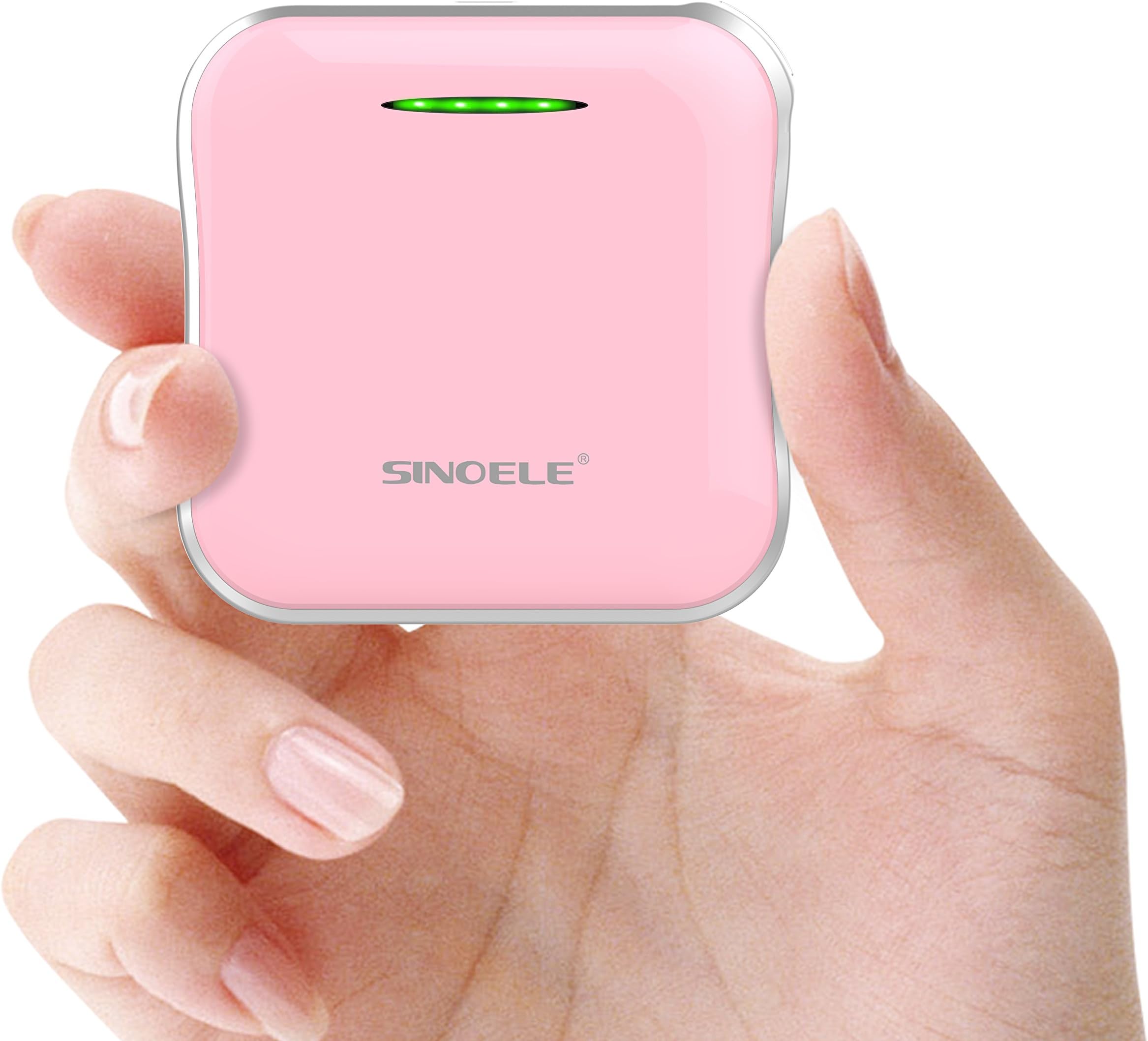 SINOELE Power Bank 6600mAh Portable Charger External Battery Pack Dual USB for iPhone,Samsung, iPad, HTC, and More (Pink)
