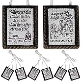 Scapulars Catholic, 3 Pack Bulk Brown Scapular of Our Lady of Mount Carmel,Escapularios Catolicos Scapular Catholic Gift for Women Man,Mexican Catholic Decor Religious Statues