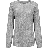 STOLKISS Women Ribbed Sweatshirt Casual Crew Neck Pullover Sweatshirt Loose Soft Long Sleeve Fall Winter Sweaters 2026