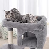 Feandrea Cat Tree Tower 84 cm Large Cat Condo with 2 Caves Light Grey PCT61WV2 view 4