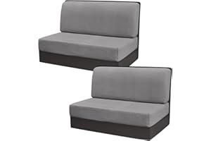 Gollense RV Dinette Cushion Covers, Stretch Camper Dinette Cushion Covers, Sectional Replacement RV Seat Covers for Travel Trailer Couch - Includes 2 Backrest Cover & 2 Bench Cover (T-Grey)