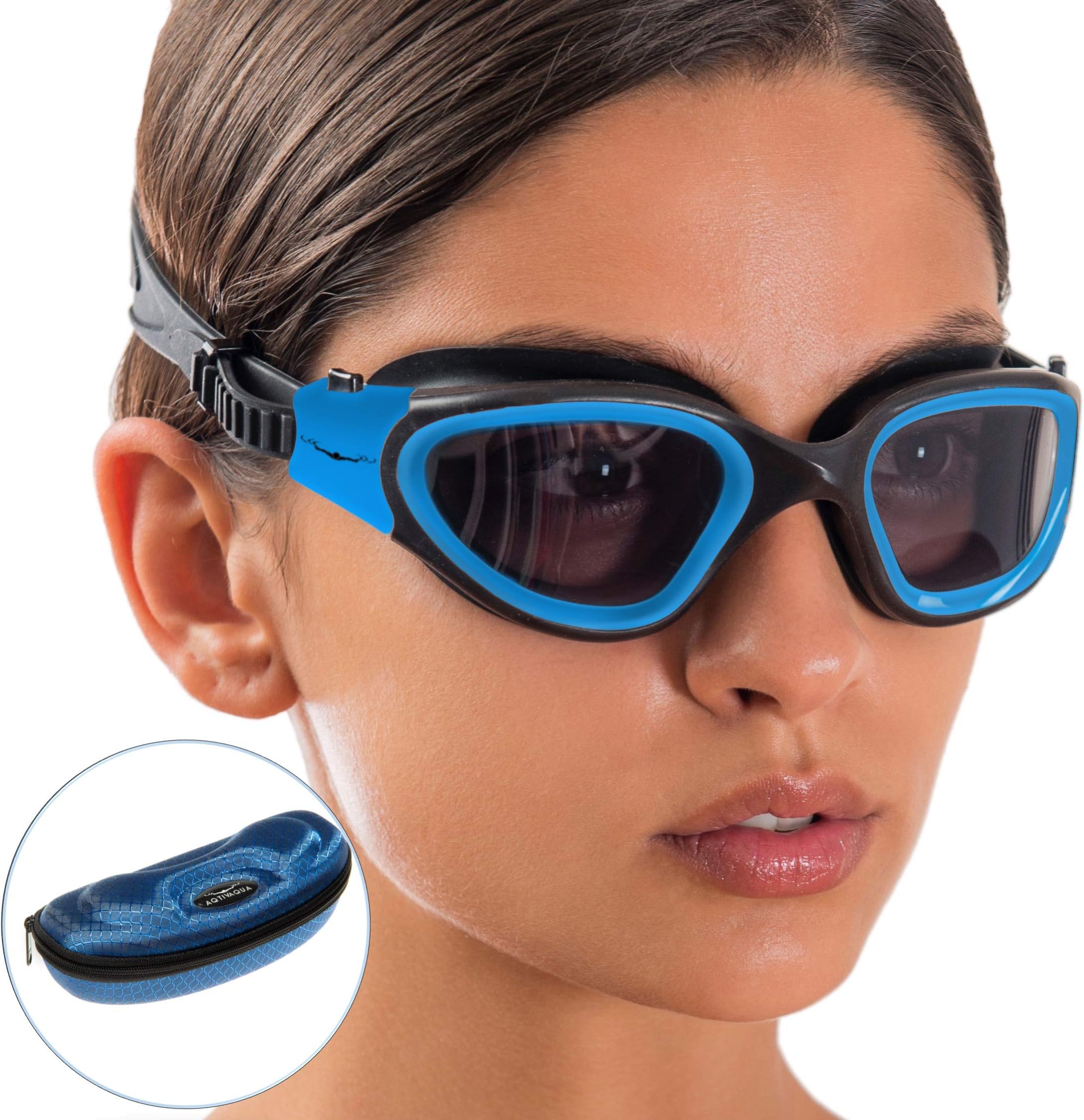 AqtivAqua Wide View Swim Goggles // Swimming Workouts - Open Water // Indoor - Outdoor Line