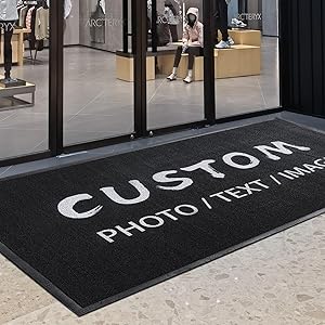 TOMCUSTOM Custom Rugs with Logo Doormat Runner Personalized Commercial Office Floor Mat with Any Size Color Logo Non Slip Rug