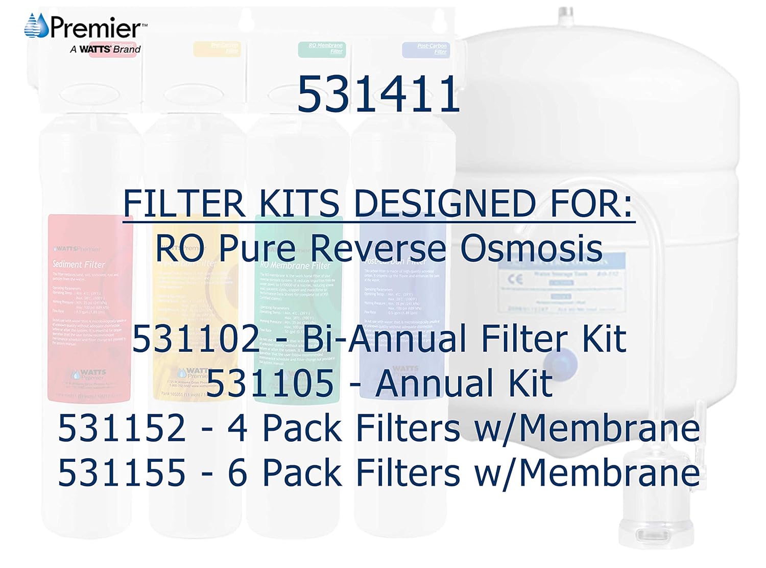 Watts Premier WP531411, RO-Pure 4-Stage Reverse Osmosis Water Filtration  System - Faucet Mount Water Filters - Amazon.com