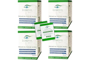 Lumivis Tea Tree Oil Eyelid Wipes – 144 Individually Wrapped Pads for Daily Eye Cleansing, Makeup Removal & Eyelid Hygiene – Gentle, Soothing, Natural Formula