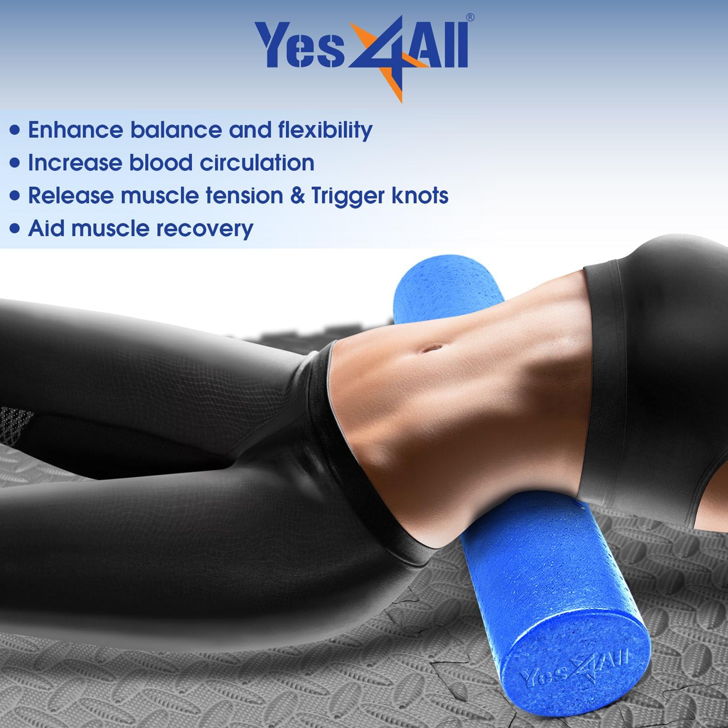 Yes4All EDYU EPP Exercise Foam Roller Â– Extra Firm High Density Foam Roller Â– Best for Flexibility and Rehab Exercises (36 inch, Blue) : Sports & Outdoors