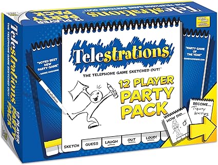Usaopoly Telestrations Party Pack 12 Player 600 New Phrases To Sketch Family Board Game A Fun Family Game For Kids And Adults Family Game