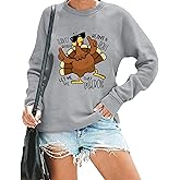 Urvatac Thanksgiving Sweatshirts for Women Thanksgiving Turkey Graphic Shirts Thankful Gift Long Sleeve Pullover Tops Blouse