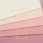 Crisky Dusty Rose Thank You Cards with Envelopes & Stickers， 25 Pack Bridal Shower Graduation Thank You Cards Small Business, Wedding Baby Shower Birthday Funeral Notes Bulk