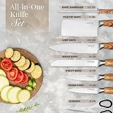 Nuovva 7Pcs Kitchen Knife Set - Stainless Steel Blades & Acrylic Block view 2