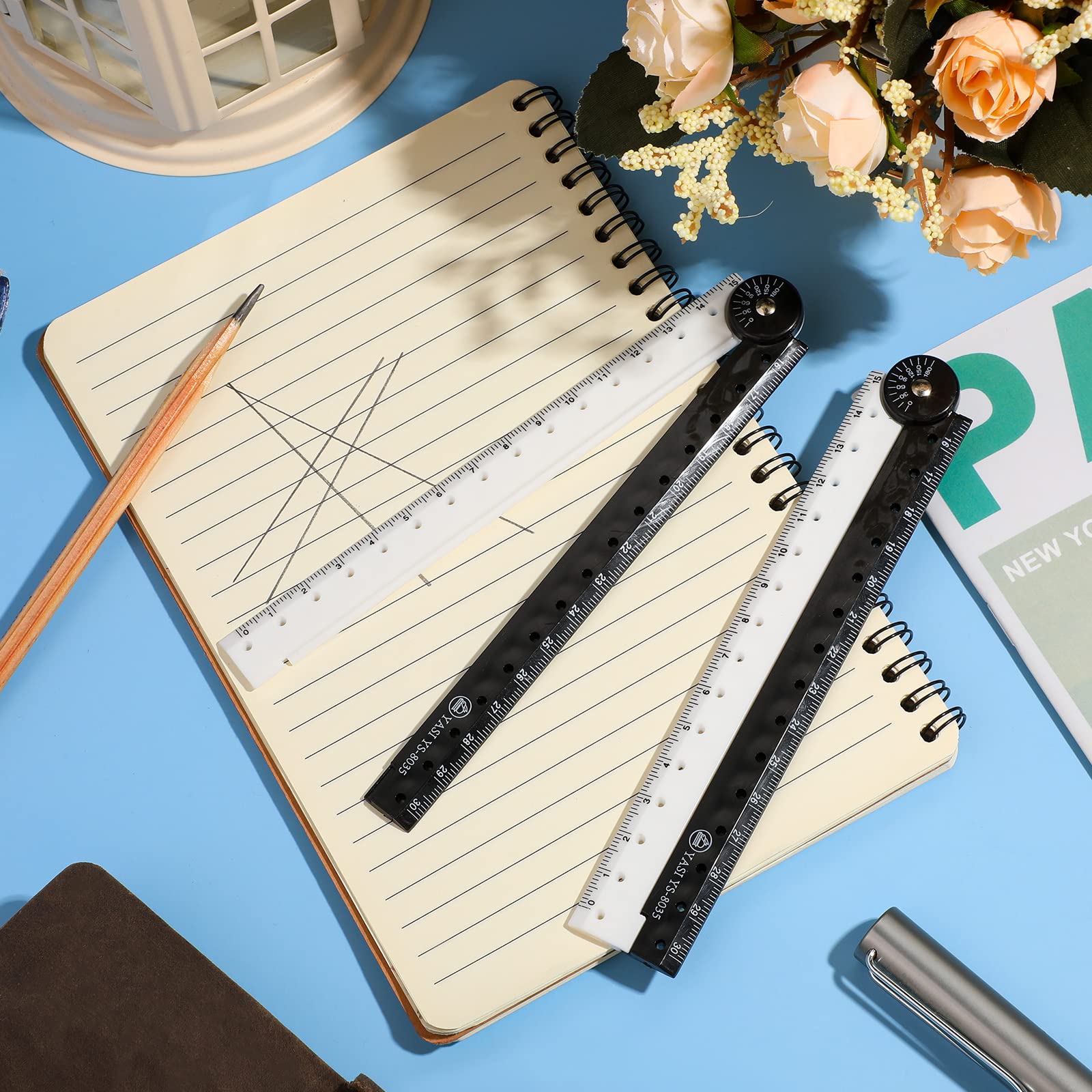 Fig Ruler Mua Fiada 2 Pcs 30 cm/ 12 Inch Folding Ruler Multi Acrylic Foldable ...