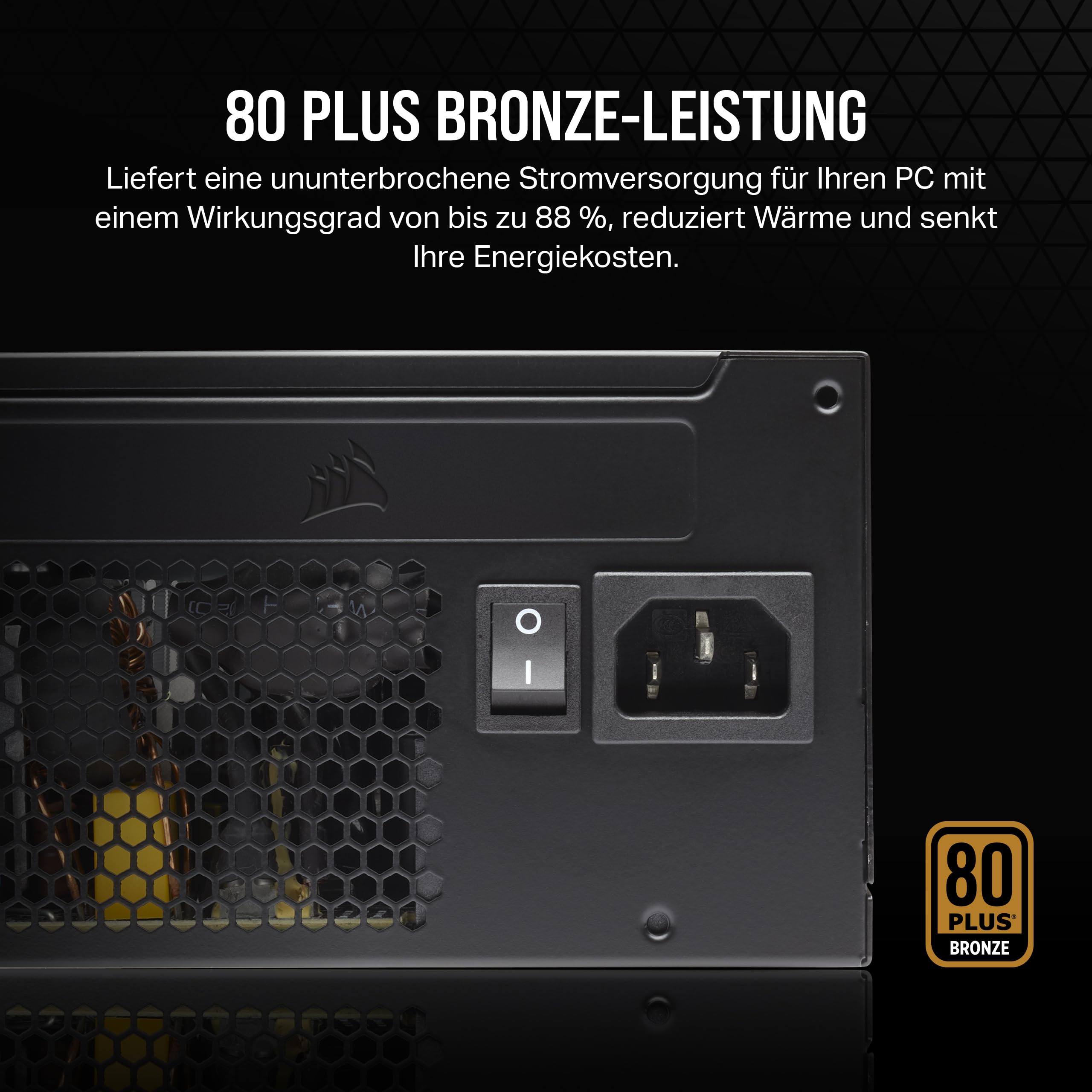 CORSAIR CX650 ATX 650W Netzteil - 80 Plus Bronze Zertifiziert - Geräuscharm - Ummantelte Kabel - Nicht Modular - EU - Schwarz 4