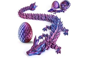 SHYLIZARD 3D Printed Dragon Eggs with Dragon Inside,Articulated Dragon Toys,Fidget Toys for Adults Kids,Prefilled Easter Toys for Easter Hunt,Basket Stuffers Filler,Easter Party Favors,Classroom Prize (Purple)