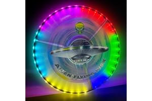 Punieayi Glow in The Dark LED Flying Disc with Millions of Colors, 7+5 Light Up Modes, Rechargeable, Waterproof Outdoor Sports Toys for Teen Boys Adult and Family Kids Beach Camping Lawn Yard Games