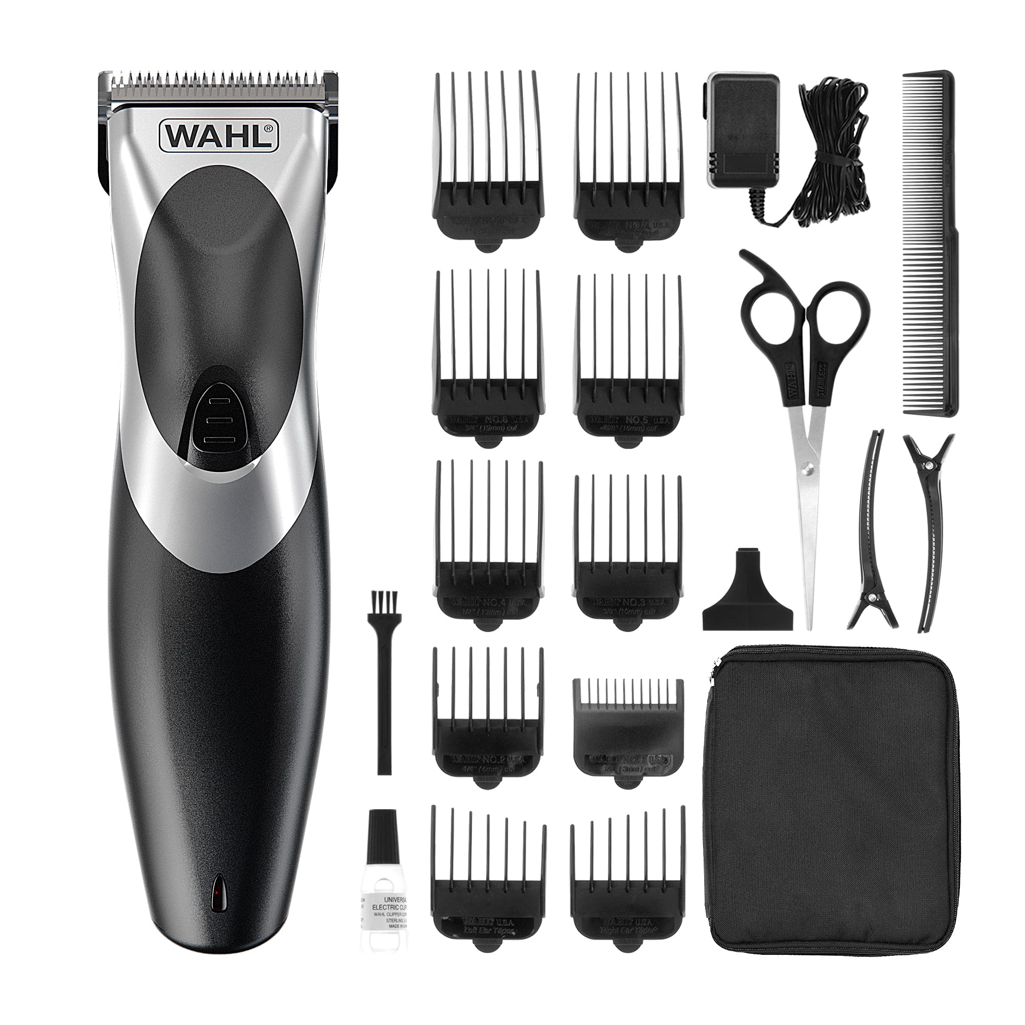 Wahl Clip โN Rinse Cord/Cordless Hair Clipper, Rechargeable Clipper, Hair Clippers for Men, Male Grooming Set, Corded, Cordless, Washable Head, Home Hair Cutting