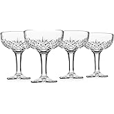 Godinger Champagne Glasses, Champagne Glass Set, Coupes Barware Martini Glasses - Set of 4, 6oz., Dublin Crystal Collection