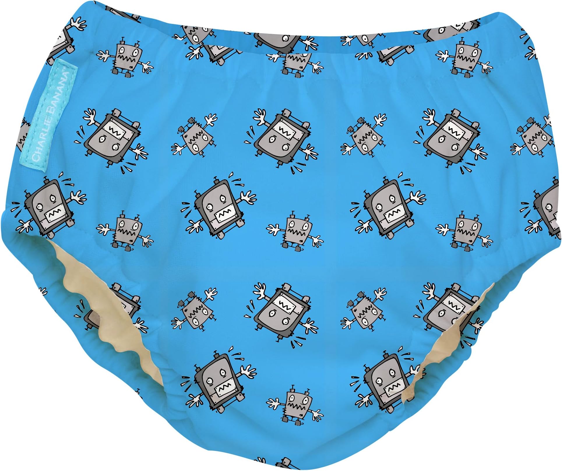 Charlie Banana Reusable Swim Diaper, Robot Boy, Large