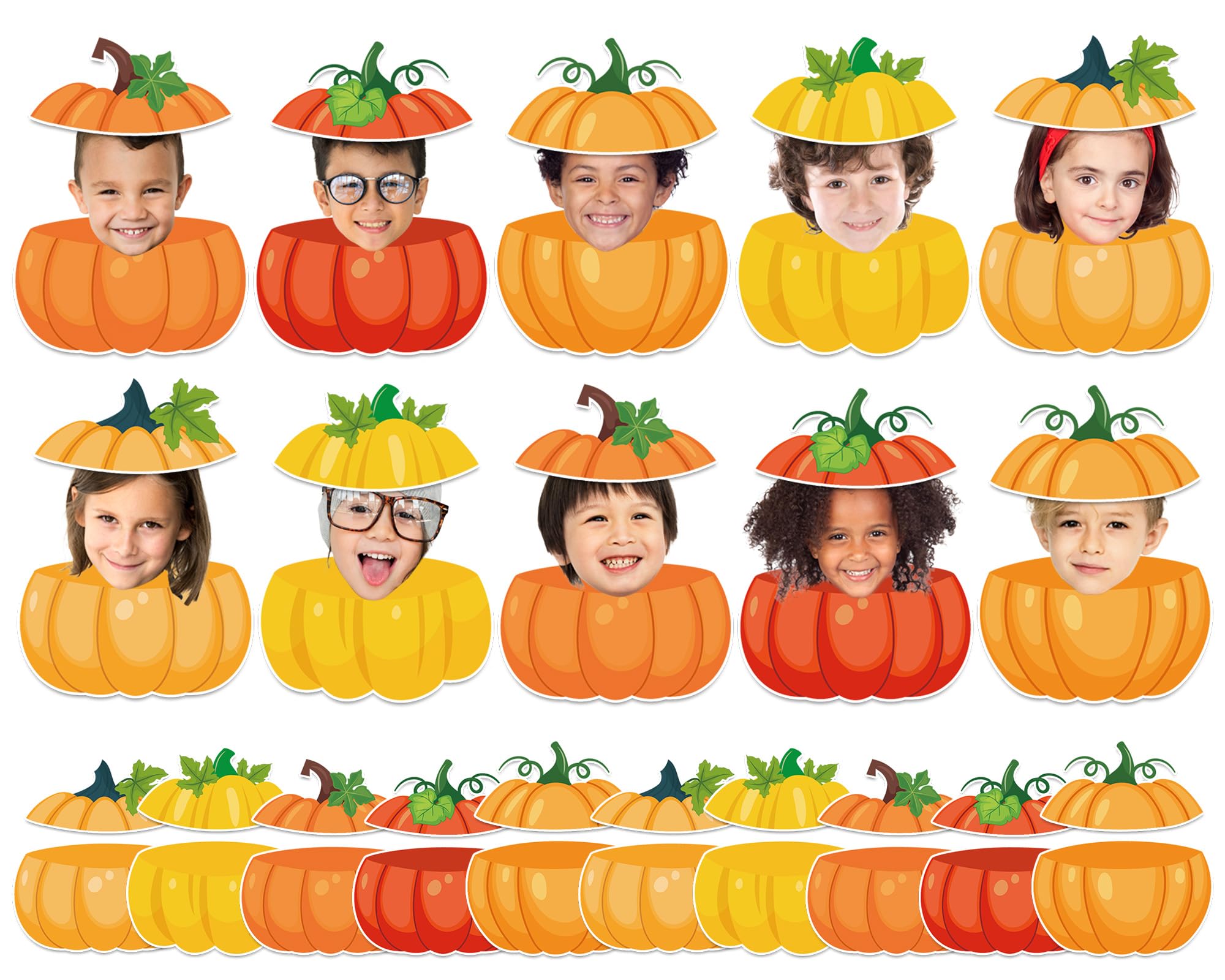 Photo 1 of gisgfim 80Pcs Fall Pumpkin Cutouts Thanksgiving Fall Decorations Bulletin Board Autumn Paper Cut-Outs Classroom Decor for Boy Girl DIY Craft Photo Wall Kindergarten Preschool Party Favor Supply