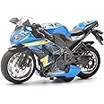 BOBUEXER - Authentic Die-Cast Motorcycles with Music Lighting,Toy Moto Bike for Kids and Collectors Ages 3 and up(Blue)