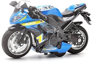 BOBUEXER - Authentic Die-Cast Motorcycles with Music Lighting,Toys for Ages 2-4,Toy Moto Bike for Kids and Collectors Ages 3 and up(Blue)