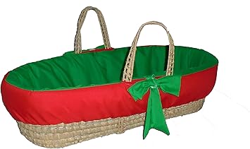 wicker baby doll moses basket