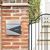 SONGMICS GMB51AS Wall Mounted Post Box with Newspaper Holder Charcoal view 2
