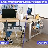DECOHOME Under Desk Cable Management Tray No-Drill Mesh Wire Basket Organizer view 5