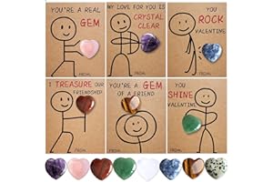 MBMFT Valentines Day Gifts for Kids - 24 Pack Valentines Cards with Heart-Shape Crystals - Funny Valentine Gems Exchange Gift for Boys Girls Toddler School Classroom Party Favors
