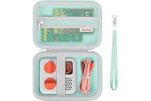 Supmay Hard Travel Case for Yoto Mini (2024 Edition) Kids Screen-Free Bluetooth Audio Player, Storage Holder Protection Case with Zipper Mesh Pocket for Kids Audio Card, Charging Cable, Green