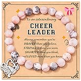 SCRDPRAD Cheer Bracelet Cheerleader Jewelry Pink Stone Cheer Charm Bracelet for Cheerleader Cheer Gifts